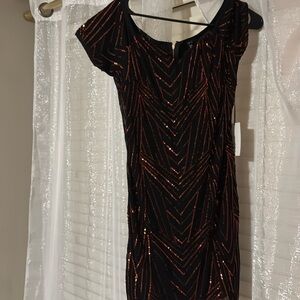 sequin dress with short sleeves